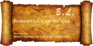 Budaspitz Lukrécia névjegykártya